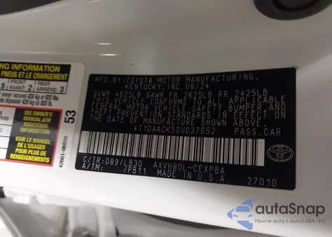 2025 Toyota Camry Xse from USA, damaged, VIN 4T1DAACK5SU037652